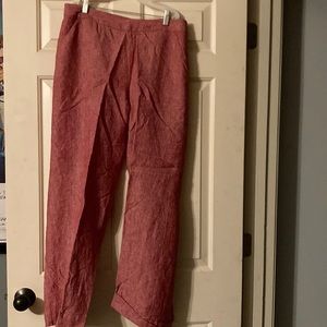 Soft Surroundings Red Linen Ladies pants